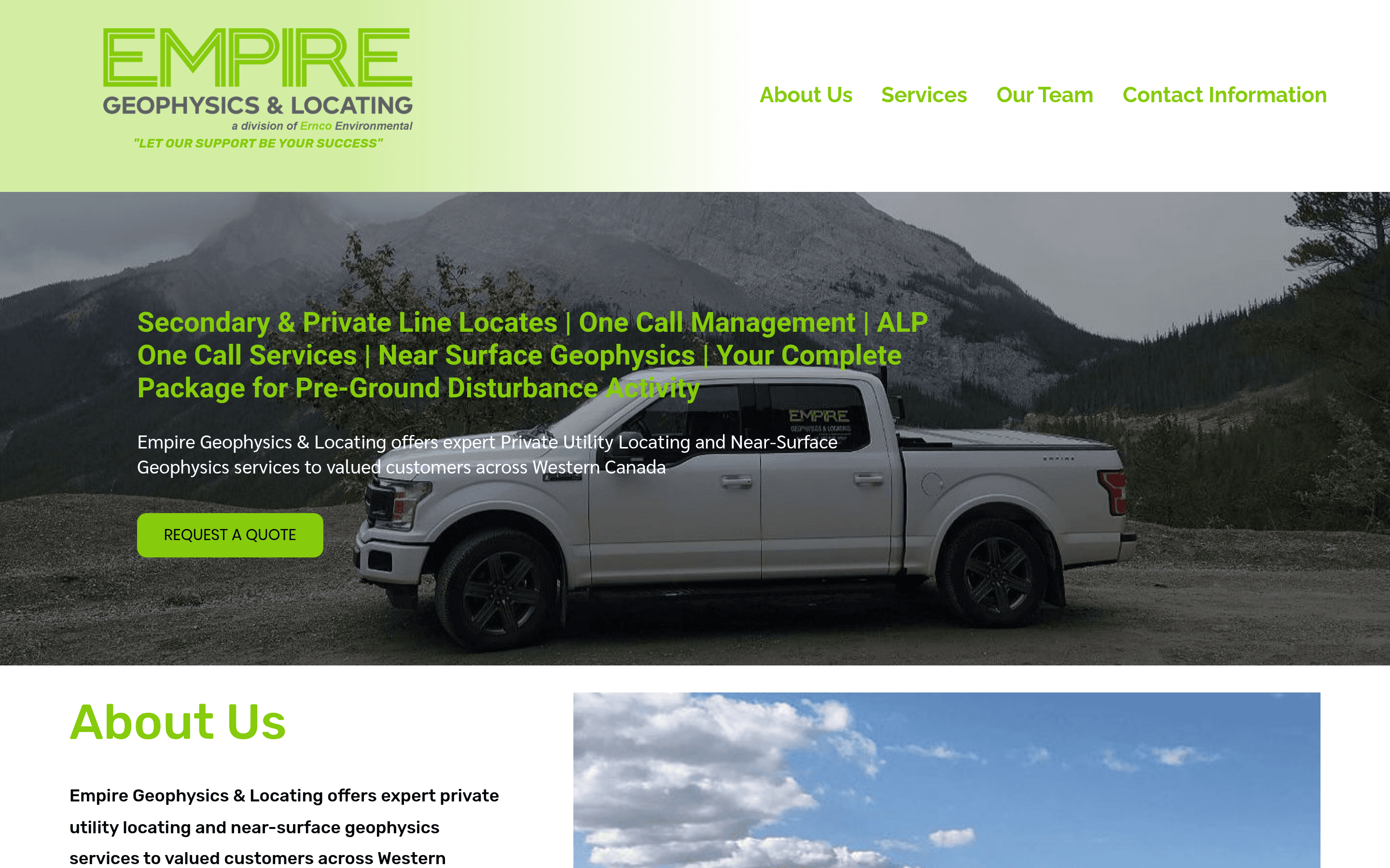Empire Geophysics & Locating website