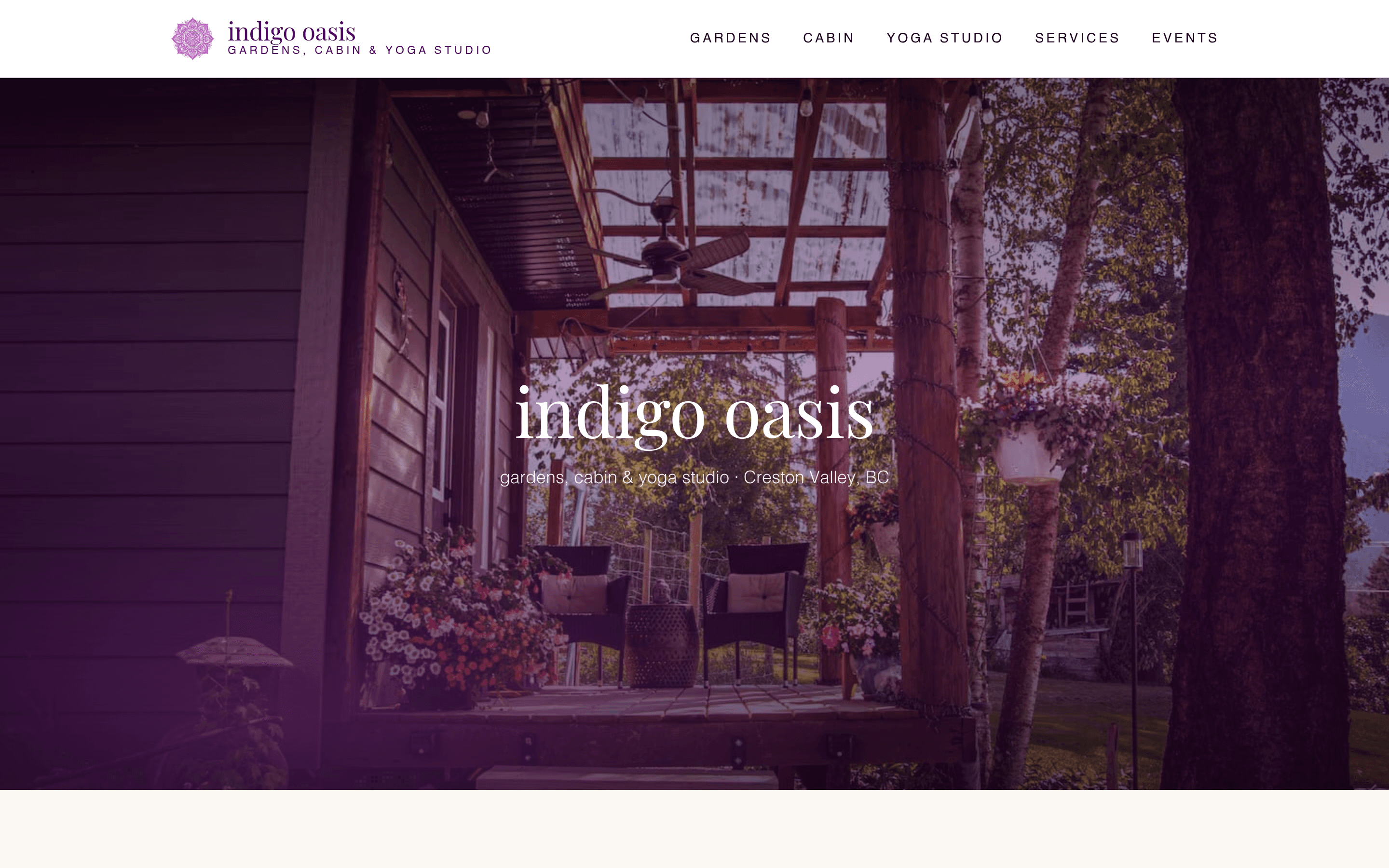 Indigo Oasis website